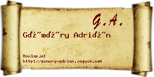 Gömöry Adrián névjegykártya